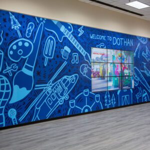 Dothan-Airport-Wall-Wrap-and-Video-Wall-1